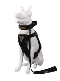 Бронежилет для собак Штурм чёрный с ошейником и поводком